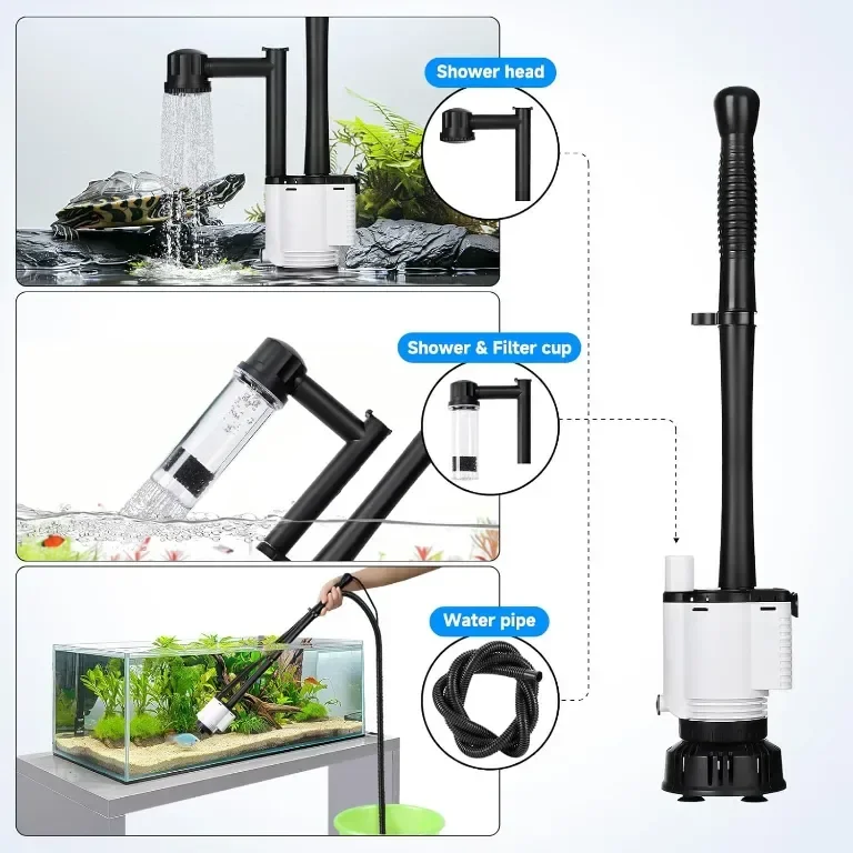 AQQA 8-в-1 електрически почистващ уред за аквариум, 30 W — снимка 4