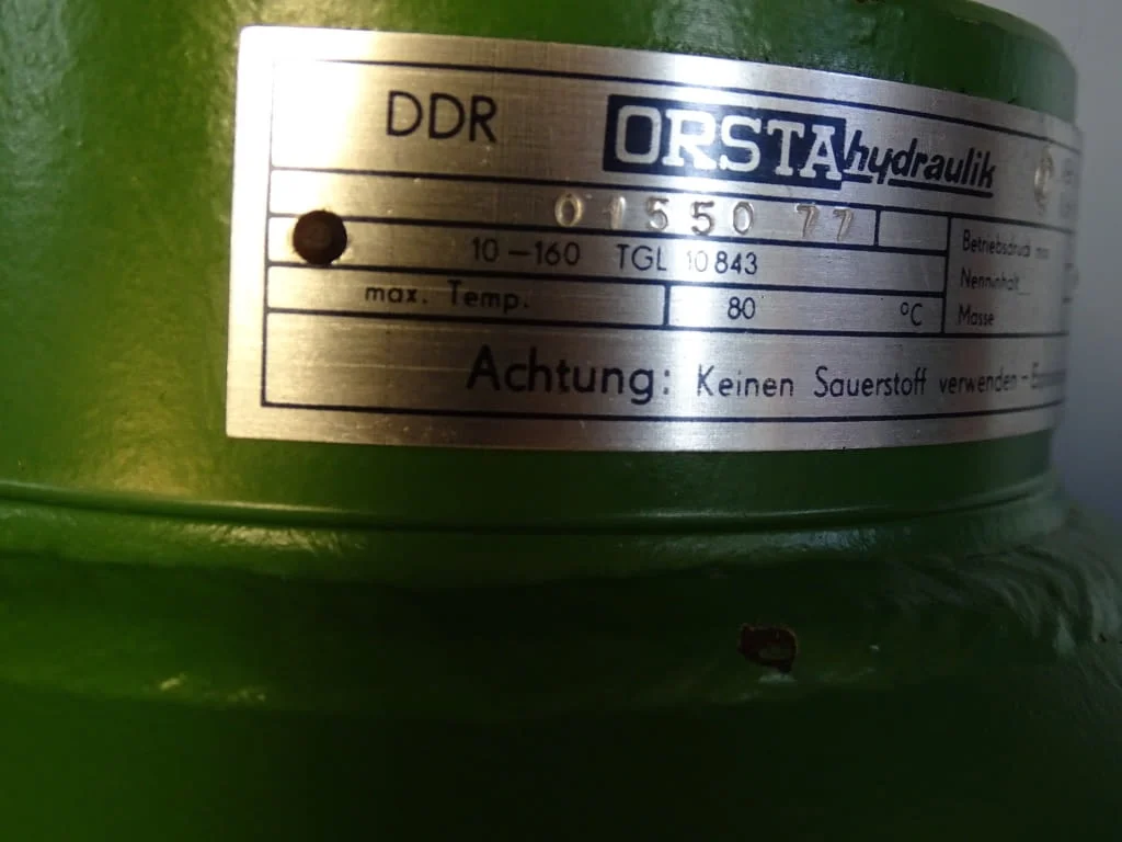 Хидроакумулатор Orsta Hydraulic 10-160 TGL 10843 Diaphragm Accumulator 160Bar, 10L — снимка 4