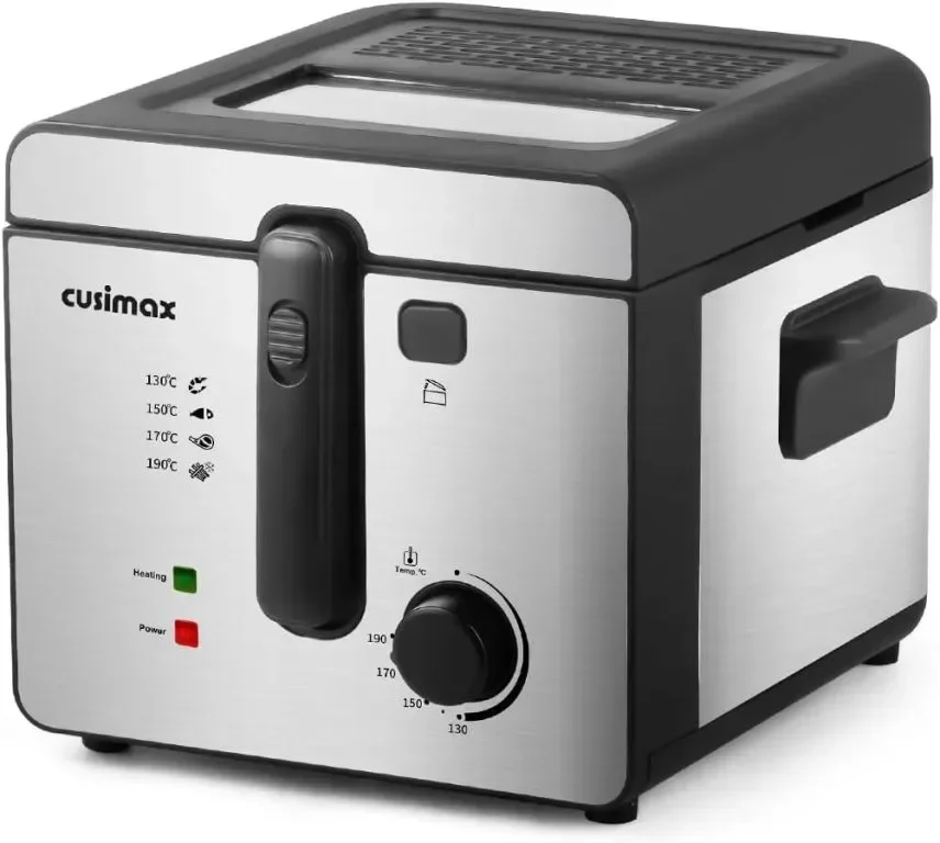 Фритюрник CUSIMAX, 2,5 л фритюрник с незалепващо покритие, сребрист