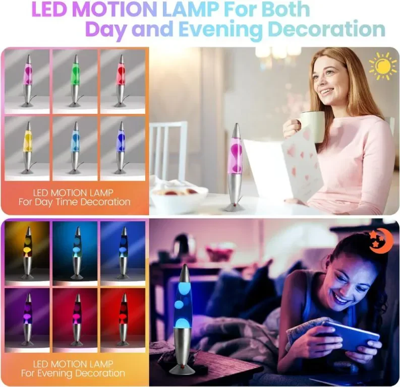 GorYeeFine 40,6 см LED лава лампа, 7 променящи се цвята — снимка 6