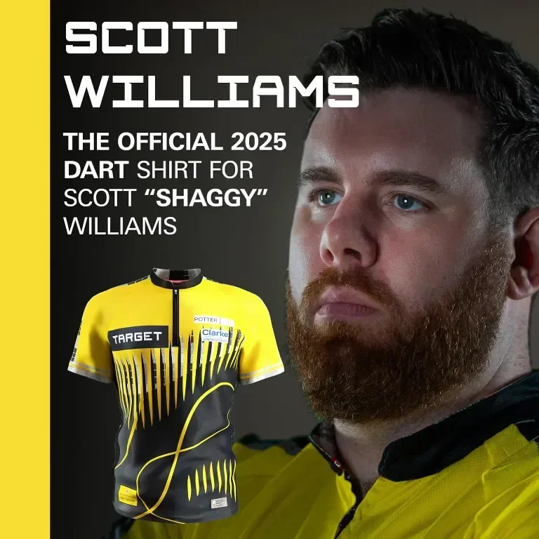TARGET Darts Scott Williams Dart Shirt 2025: Мъжка тениска за дартс за Световното първенство 2025 — снимка 2