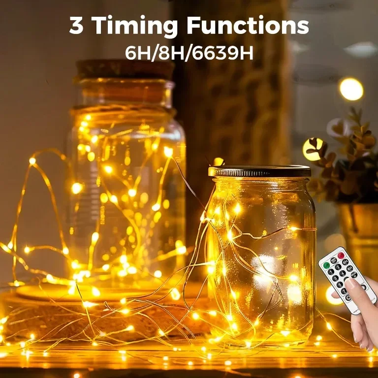 btfarm 20M 200LED феерични лампички с дистанционно, таймер, 8 режима — снимка 2
