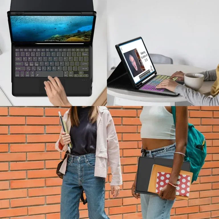 ROOFEI за iPad Pro 13-inch (M4)2024 Калъф с клавиатура,3 зони, 7 цвята — снимка 4