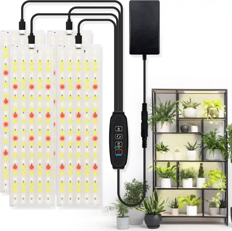 GERYLOVE Grow Light, 540 LEDs Пълен спектър за стайни растения с таймер, 9 вида яркост (4 бр)