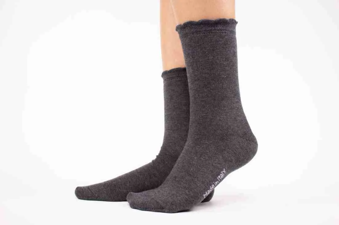 SC Calze 35-40 италиански черни женски памучни чорапи до прасци дамски чорапи от памук — снимка 2