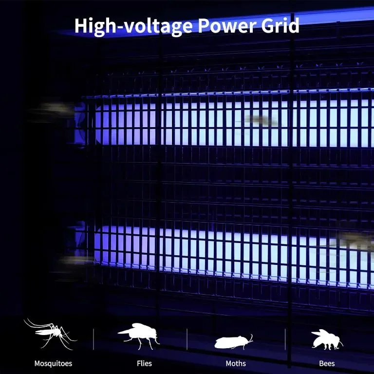 YISSVIC Bug Zapper 20W Електрическа лампа за унищожаване на комари с UV светлина за закрито — снимка 3