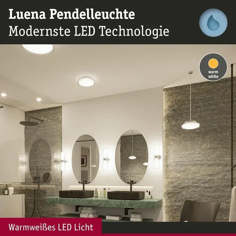 Paulmann 71080 LED Висящо осветително тяло за баня, IP44, 11,5W, Хром — снимка 3