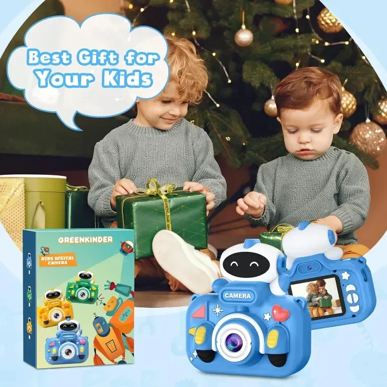 Детска камера GREENKINDER, 2,0 инча, 1080P HD с 32GB карта, за деца на възраст 3-12 години, синя — снимка 7
