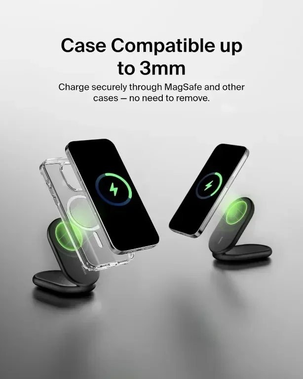 Зарядно устройство Belkin BoostCharge MagSafe, магнитна сгъваема стойка за безжично зареждане 15 W — снимка 8