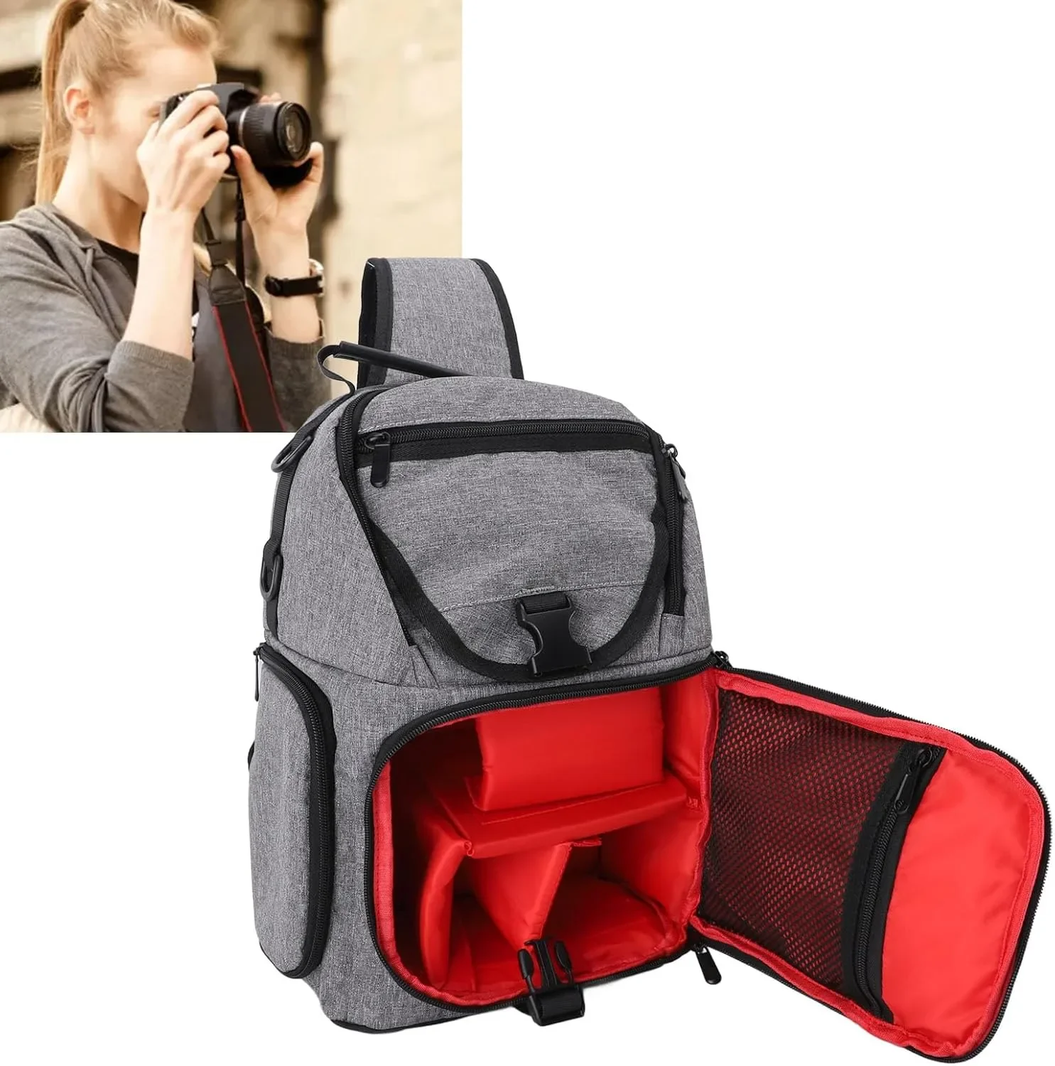 LICAEVEY чанта с презрамка за DSLR/SLR и безогледални фотоапарати (органайзер за аксесоари) — снимка 4