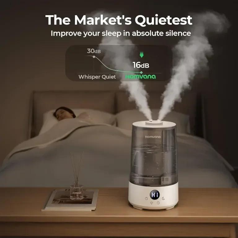 Овлажнител Homvana, 3.6 л Cool Mist, 360° въртящ се, 34 ч, дифузер за етерични масла