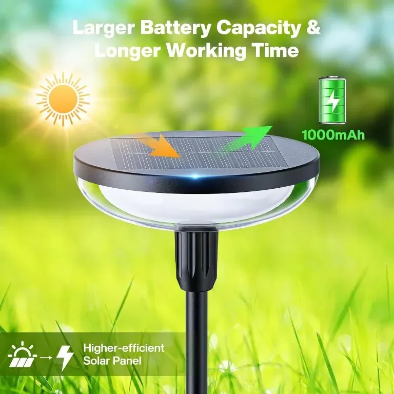 GEARLITE 4 бр. соларни градински светлини, люлеещи се, вградена батерия 1000 mAh, водоустойчиви — снимка 4