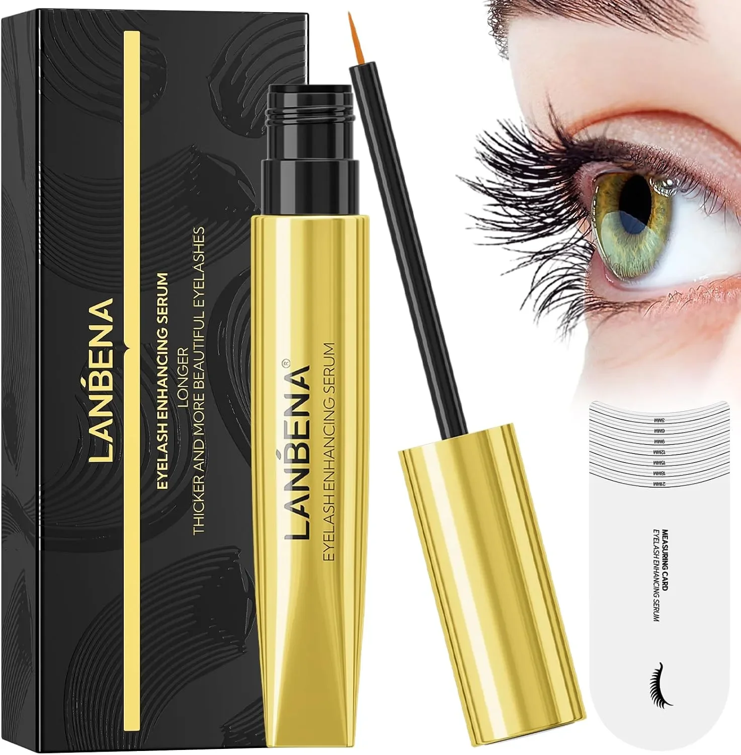 Серум за растеж и подсилване на мигли LANBENA, 3 ml (Eyelash Enhancing Serum)