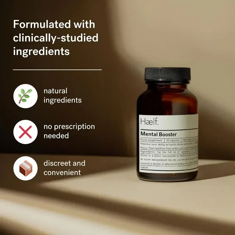 Haelf Mental Booster Добавка на растителна основа за умствена яснота и когнитивна подкрепа за 30 дни — снимка 5