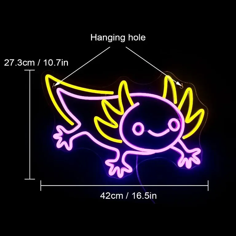 LUCUNSTAR LED неонов знак Salamander, захранван от USB, лилава LED неонова табела — снимка 2