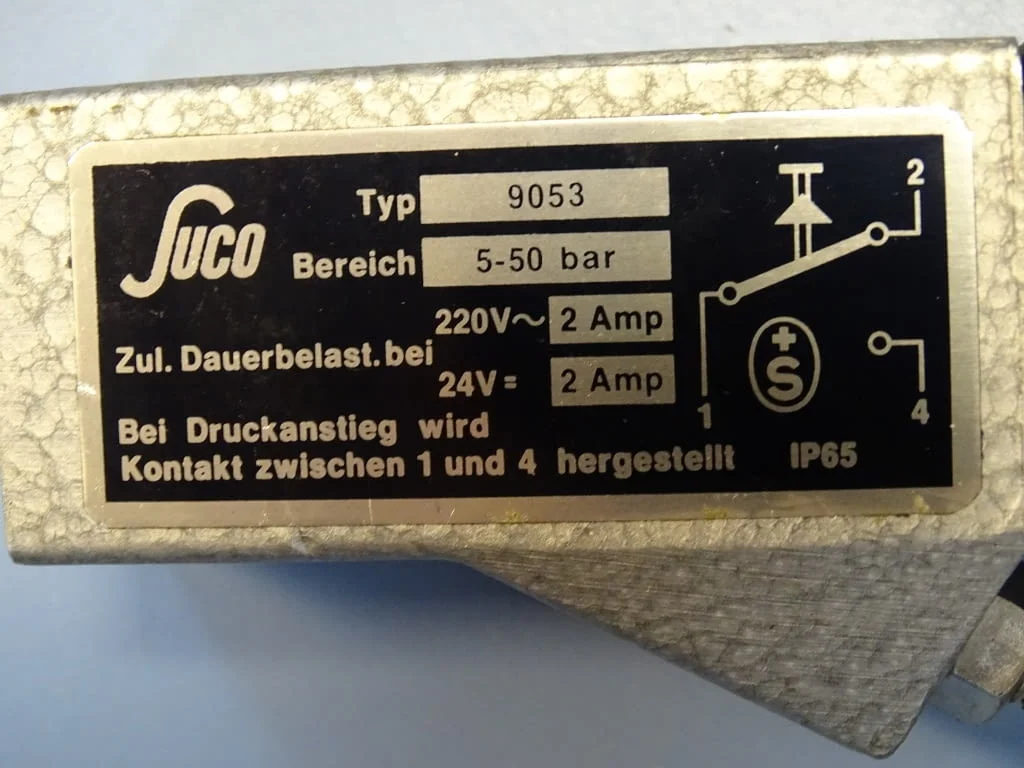 Пресостат SUCO typ9053 Pressure Switch 5-50Bar — снимка 5