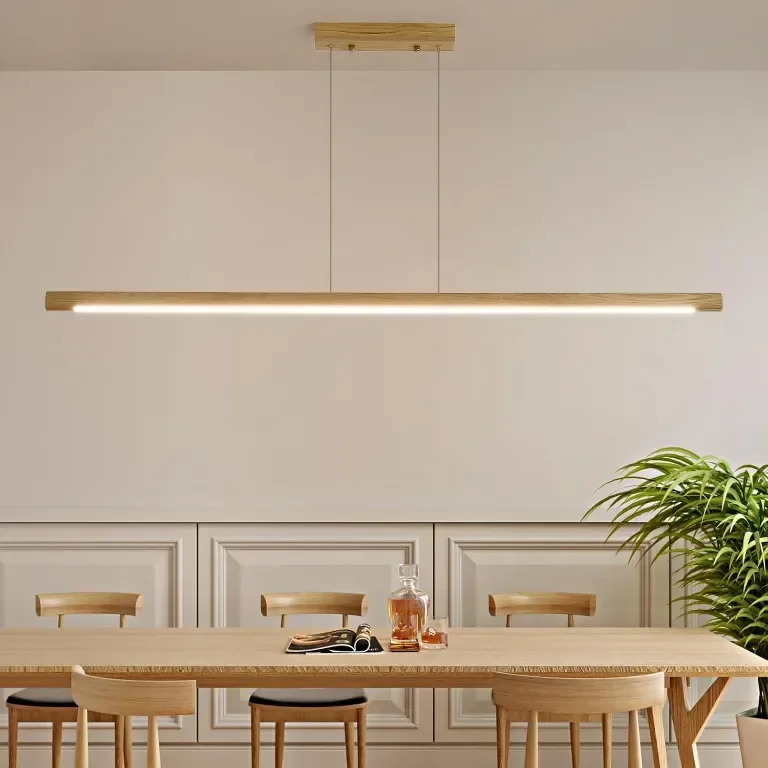 Дървен линеен пендел Mikeru, 100 см димируем 3000k-6500k LED