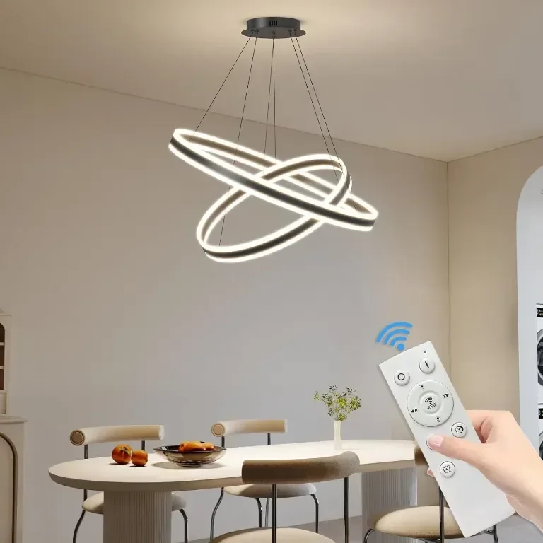 Модерен LED полилей Fordeson, 2 пръстена, димиране, SX-40+60см — снимка 2
