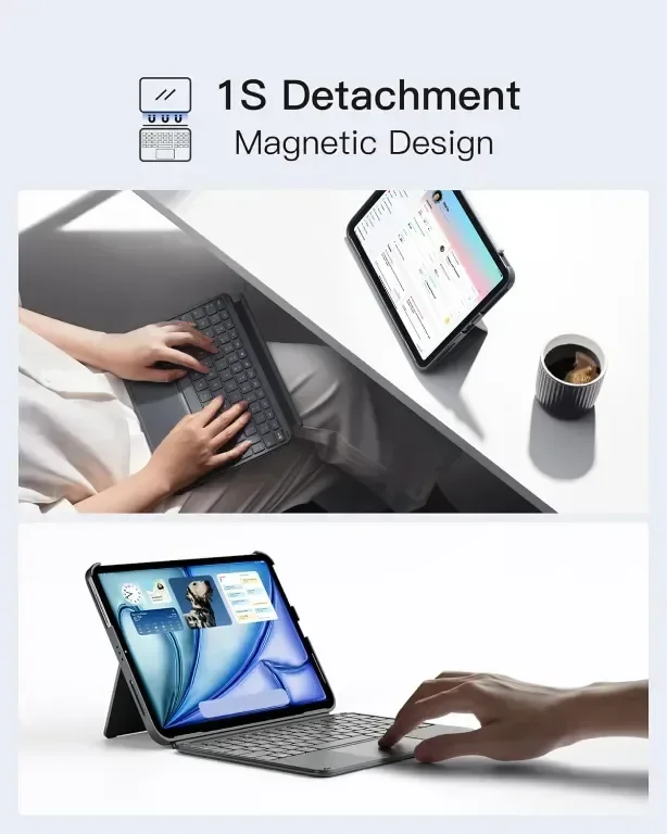Калъф с клавиатура Inateck iPad 10th Gen 2022 10,9 инча, iPad Air 6 2024 11 инча/Air 5/4 Gen — снимка 5