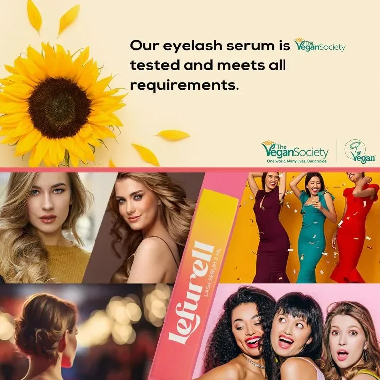 LEFURELL Eyelash Growth Серум за мигли, по-дълги, плътни и по-здрави мигли, без хормони, веган, 3 мл — снимка 7