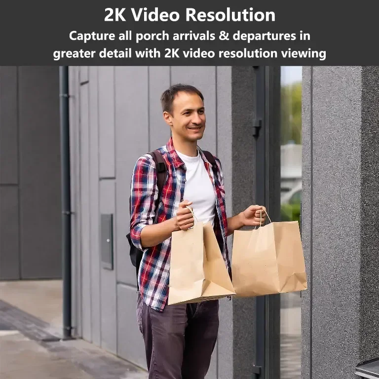 2K безжична камера със звънец, 2.4G WIFI, 32GB SD карта, 2-посочно аудио — снимка 5