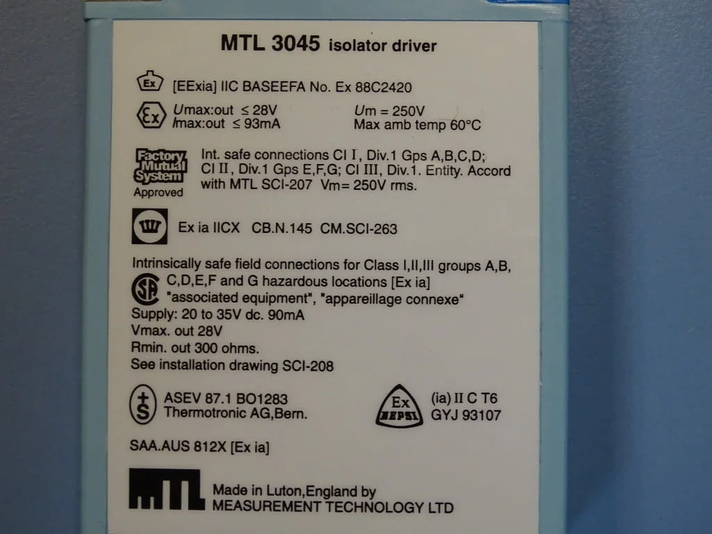 Изолационен драйвер MTL 3045 isolator driver 4/20mA MTL 3000 series 125mA — снимка 3