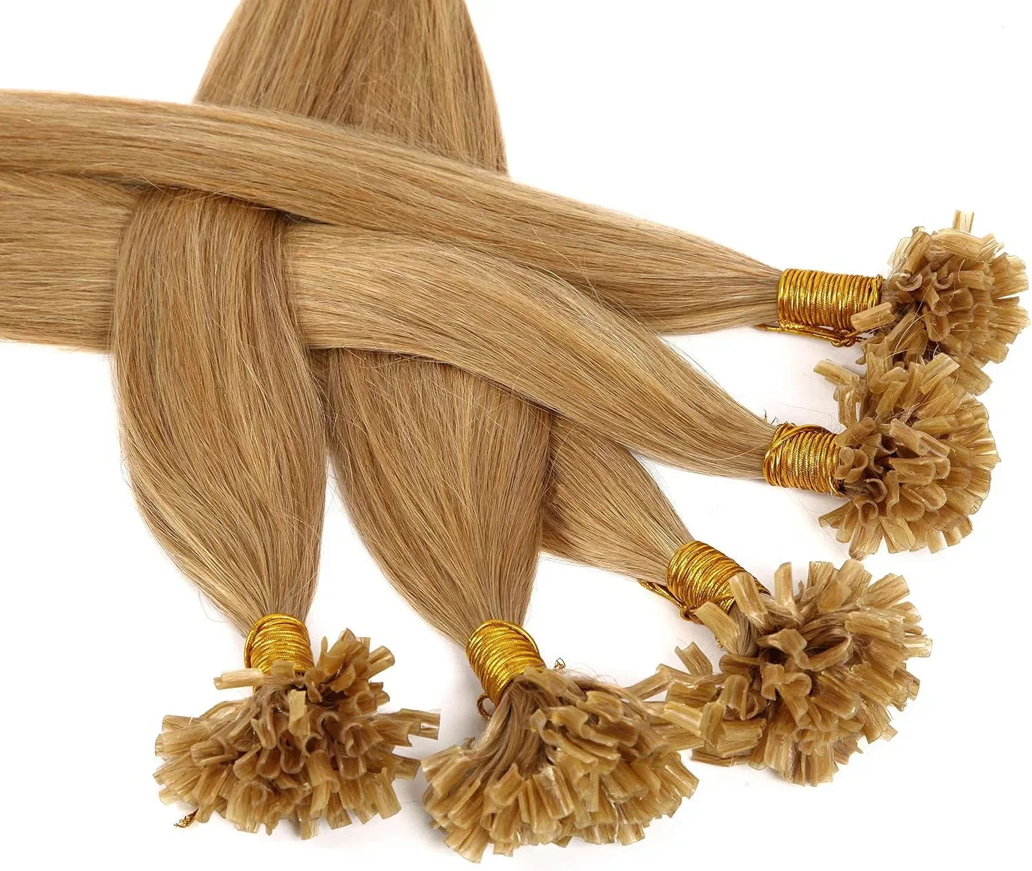 40 см човешка коса екстеншъни U-tip с кератин – 100% Remy, 0.5g x 200 нишки, 100g (прави) Pre Bonded — снимка 5