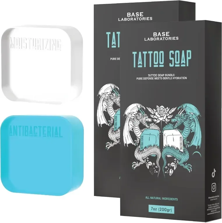 Base Laboratories Сапун за татуировки - Антибактериален и овлажняващ, 100g x 4
