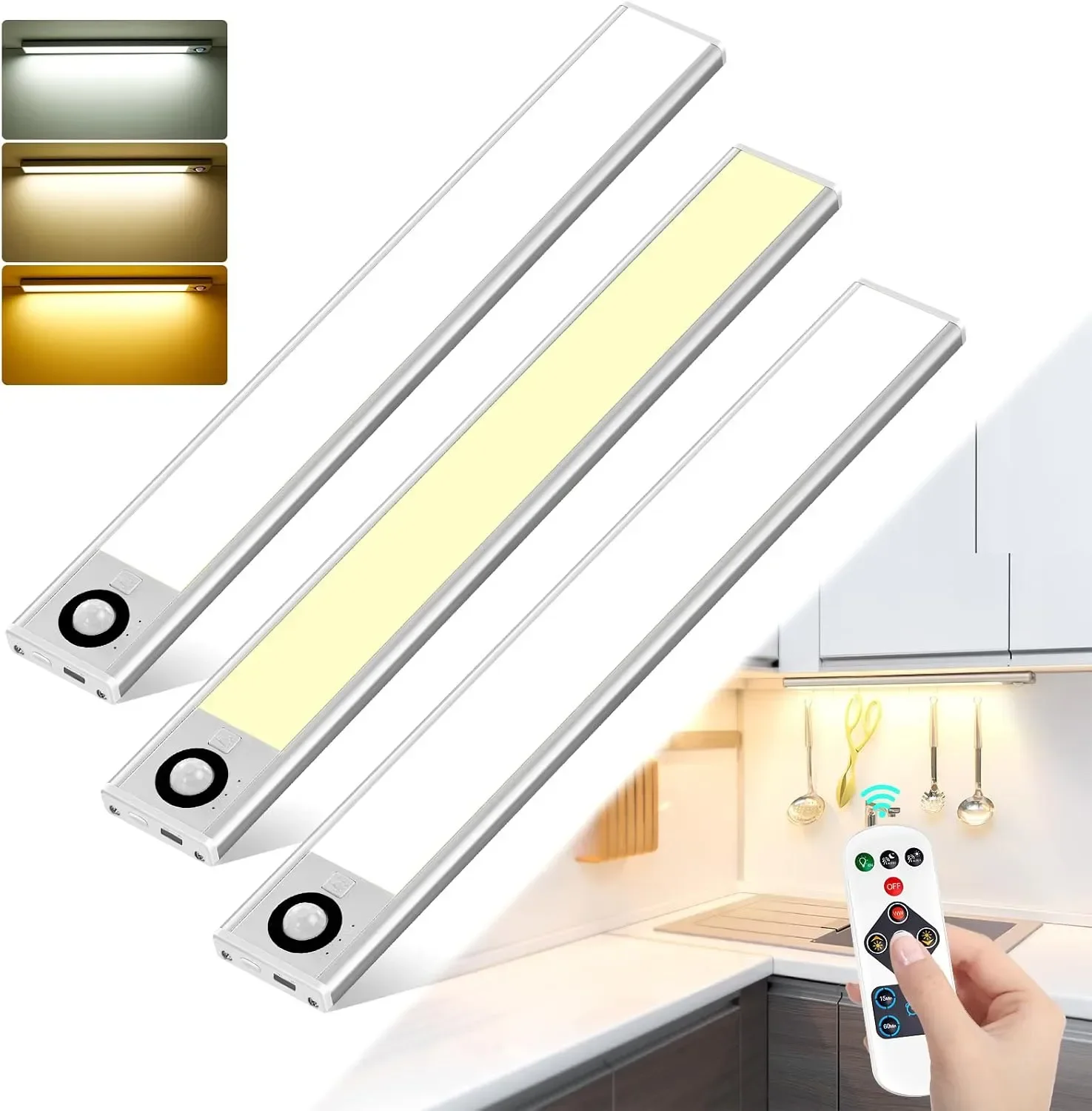 Комплект 3 магнитни LED лампи със сензор за движение