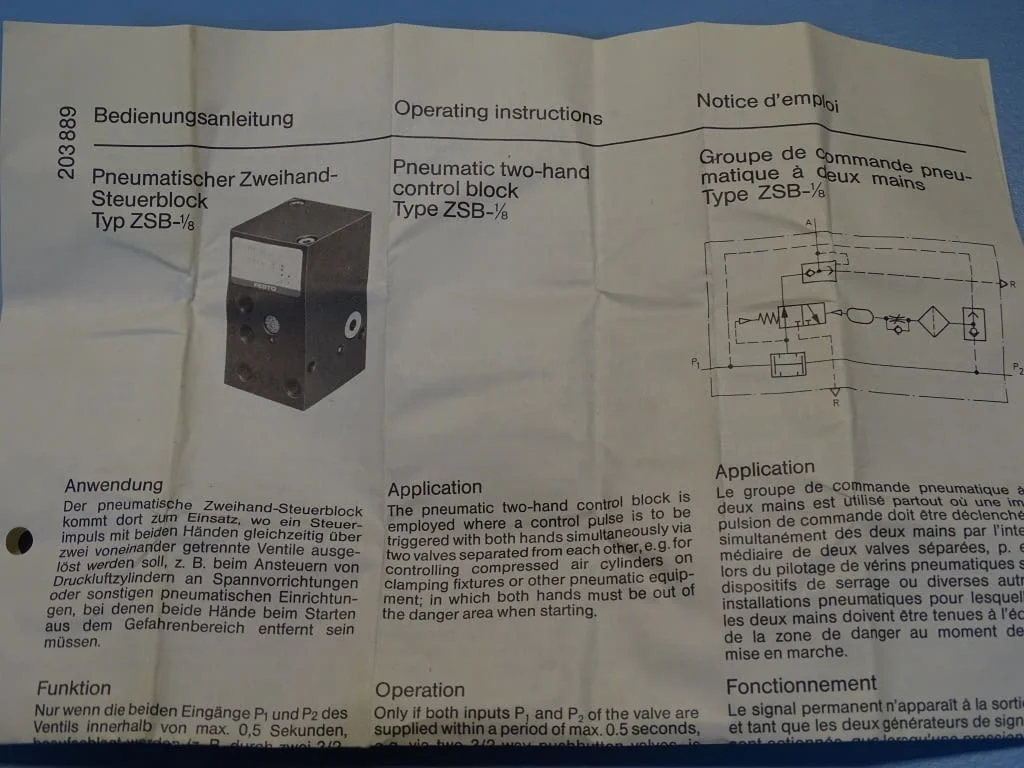 Пневматичен контролен блок Festo ZSB 1/8(576656) control block for two — снимка 8