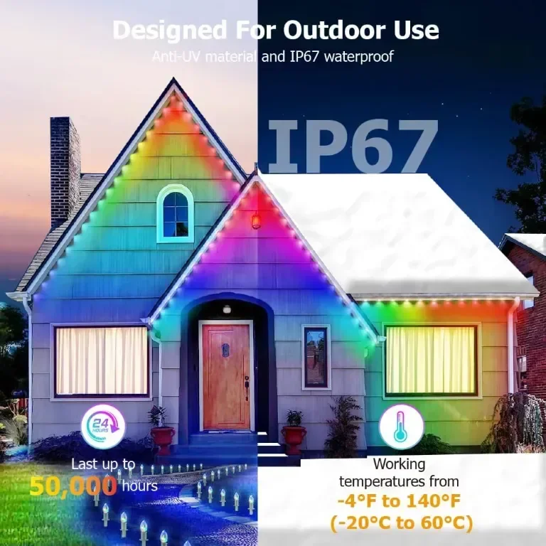 Соларни постоянни външни осветителни тела, интелигентни RGB Plus IC, 66 сцени, IP67, 15 метра — снимка 3