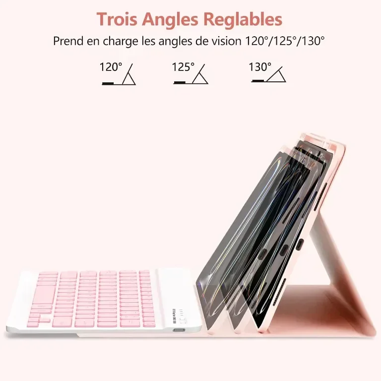 Калъф с клавиатура BQSS за iPad Pro 13 инча M4 2024 A3007 A2925 A2926, 7 цвята подсветка — снимка 3