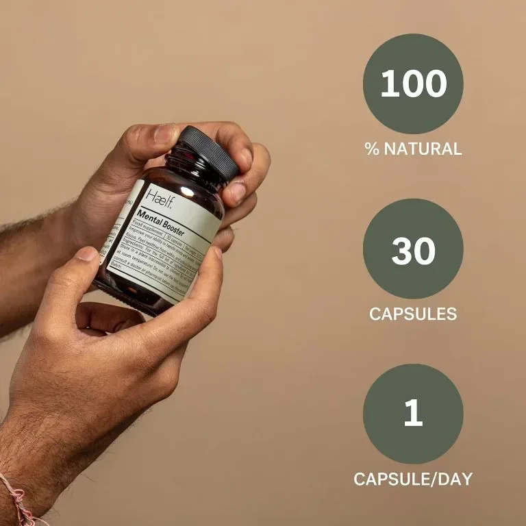 Haelf Mental Booster Добавка на растителна основа за умствена яснота и когнитивна подкрепа за 30 дни — снимка 3