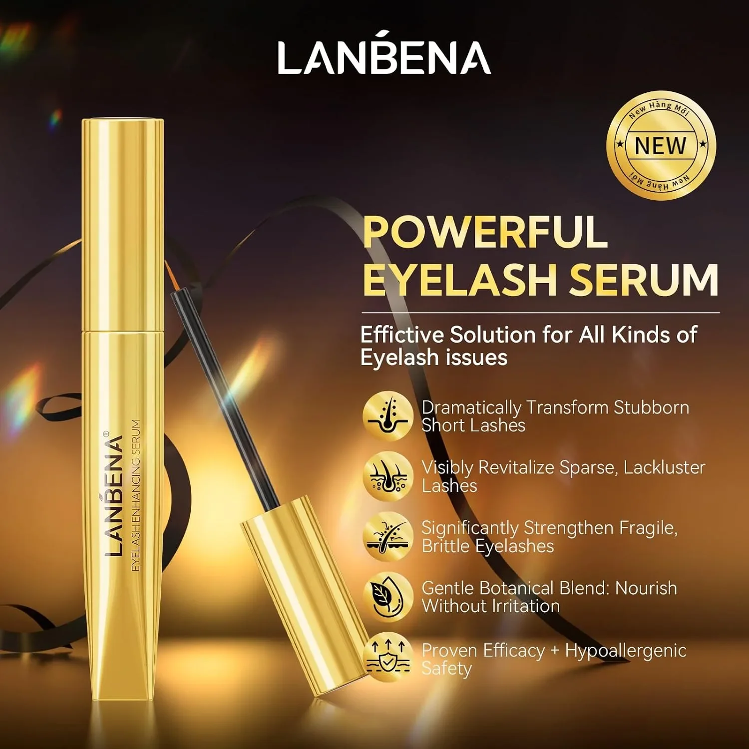 Серум за растеж и подсилване на мигли LANBENA, 3 ml (Eyelash Enhancing Serum) — снимка 8