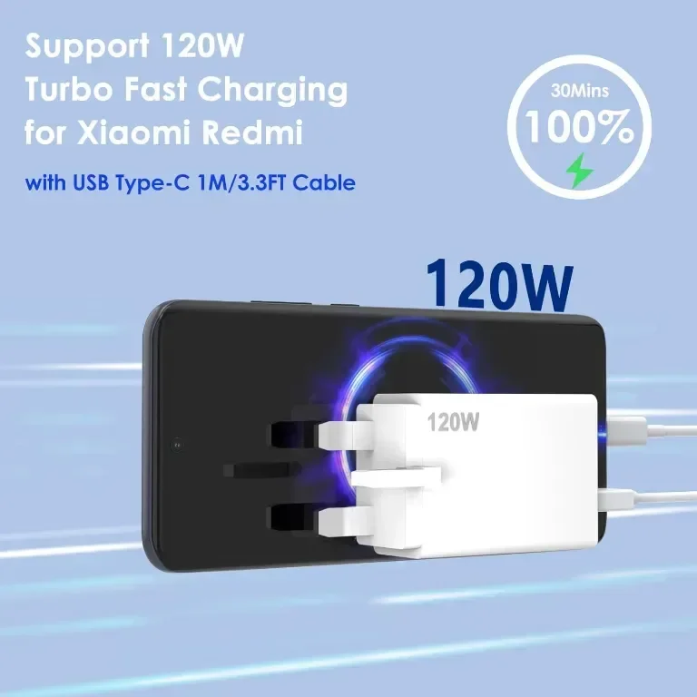 120W 6A бързо зарядно за Xiaomi — снимка 3