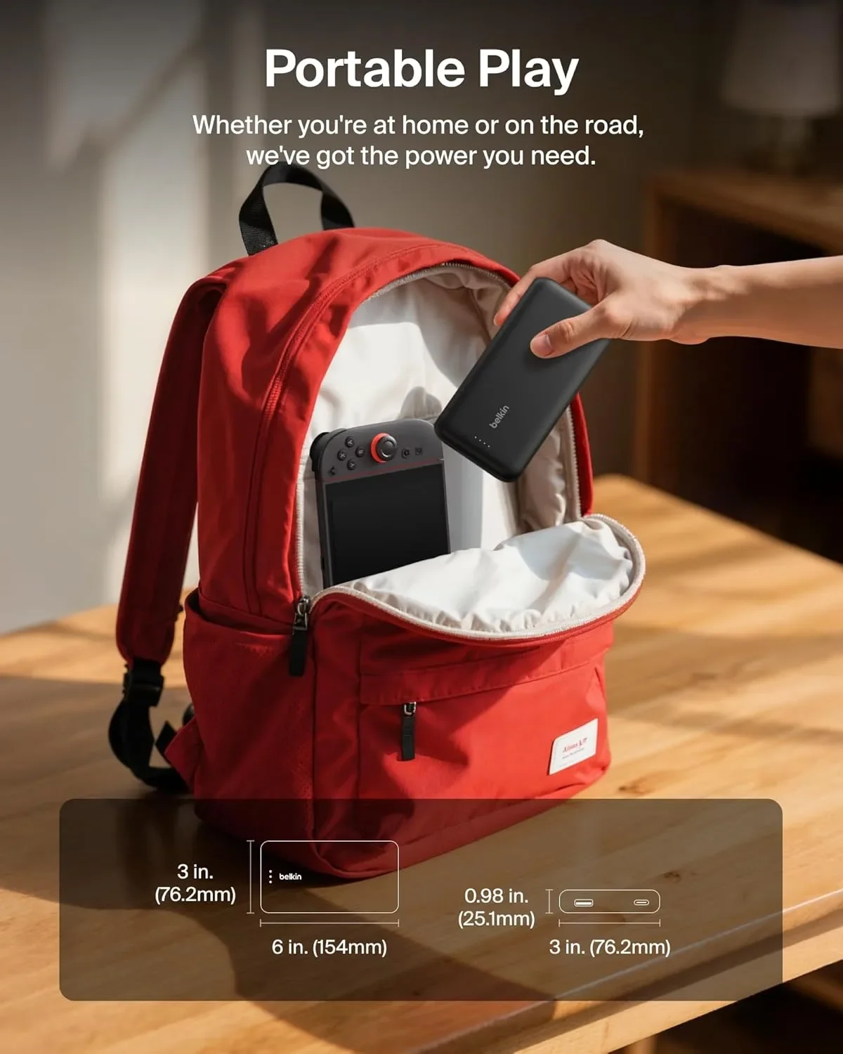 Belkin външна батерия Power Bank 20000 mAh, USB-C, до 30W за Nintendo Switch 2 — снимка 6