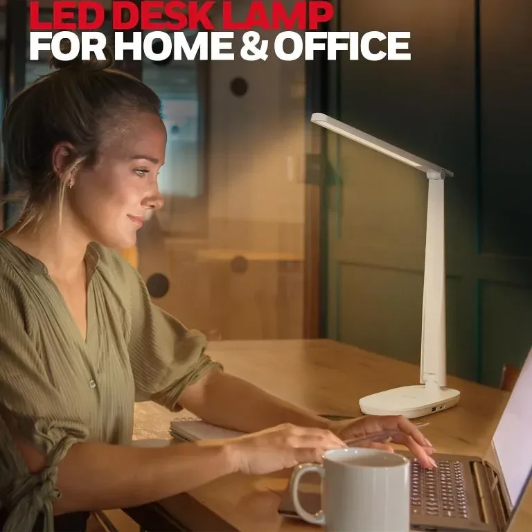 Настолна лампа Honeywell с 2 USB порта за зареждане - Sunturalux™ H2 димируема, LED, сгъваема — снимка 6
