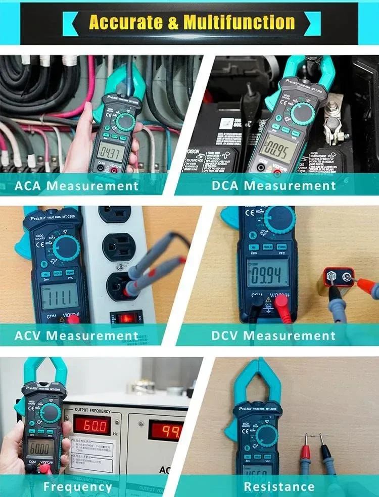 Pro'sKit MT-3209 дигитален клещови мултиметър AC/DC True RMS — снимка 5