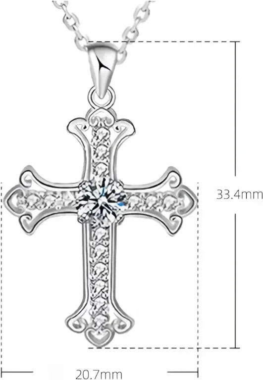 Byourcher Модна бижутерийна огърлица за мъже/жени, 0.5ct VVS1 D цвят моасанит диамант