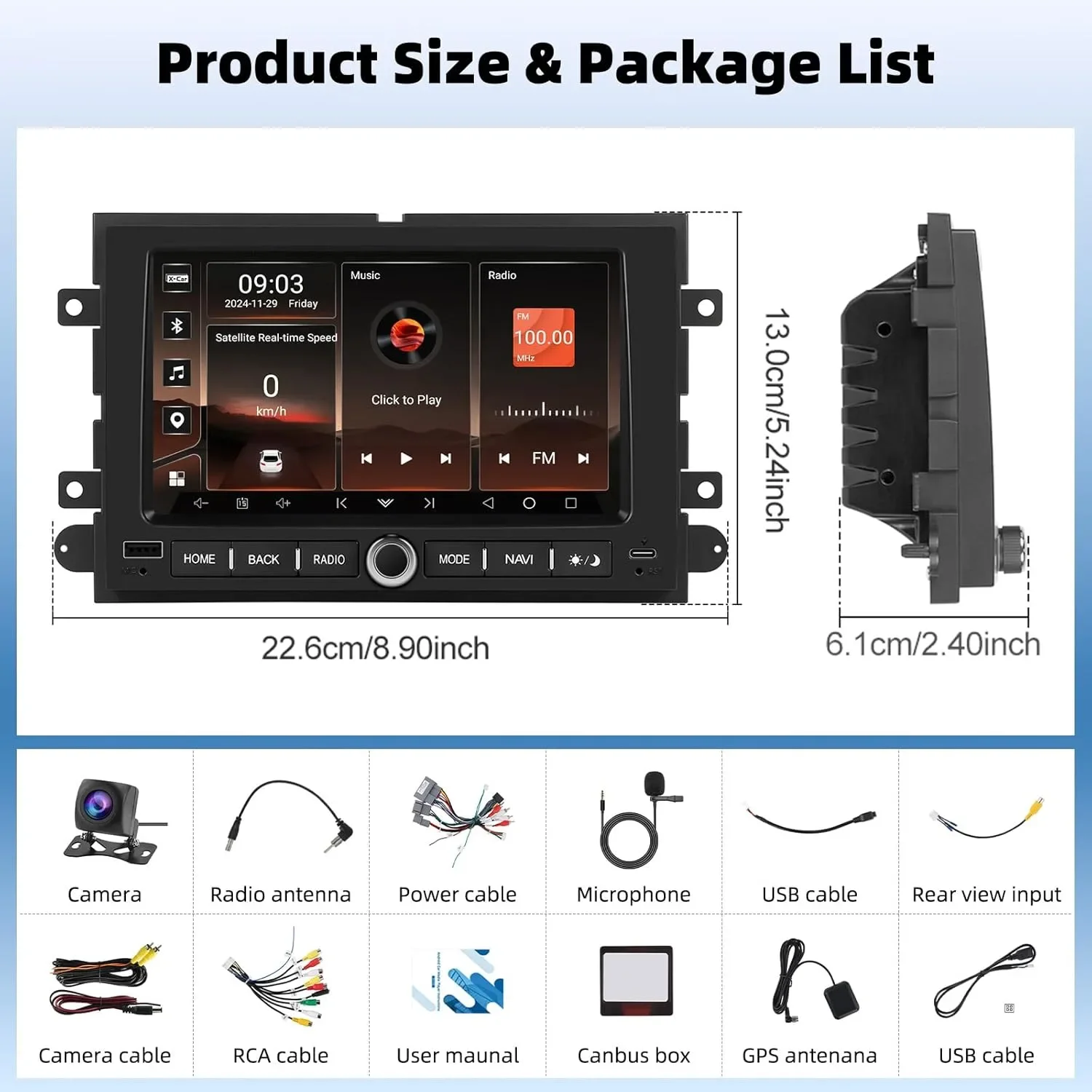 CAMECHO Android 13 автомобилна мултимедия (1G+32G) за Ford F150/F250, CarPlay/Android Auto — снимка 6