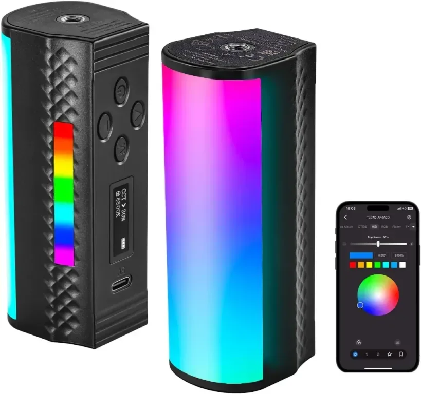 Магнитна ръчна светлинна пръчка NEEWER с управление от APP, 360° пълен RGB