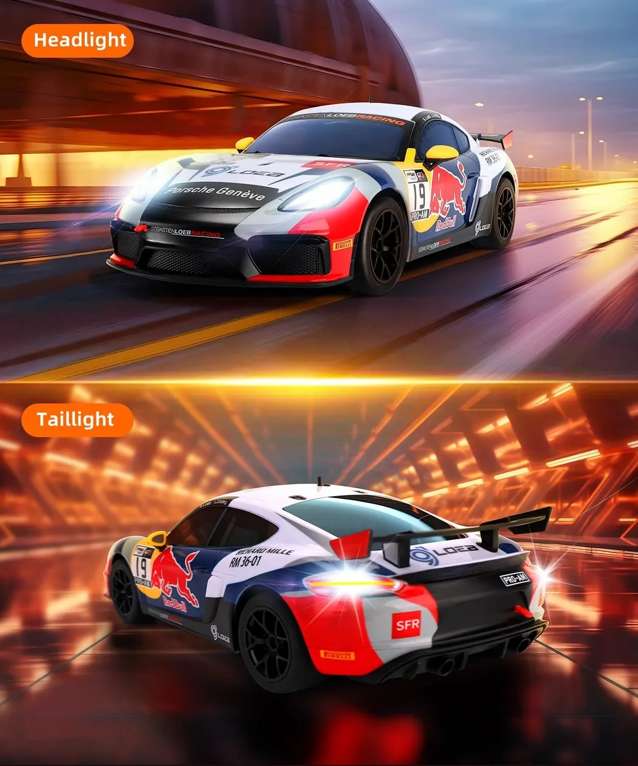 RC автомобил 1:14 Porsche 718 Cayman GT4 ClubSport MR на 2.4GHz с дистанционно, светлини и батерия — снимка 4