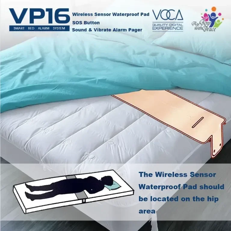 VOCA Smart Bed Alarm System за възрастни хора VP16 Безжична водоустойчива сензорна подложка пейджър — снимка 7