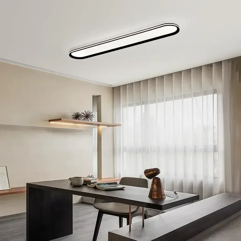Метална LED таванна лампа Naroume, тънка,65W пълен спектър,6500K,120см — снимка 9