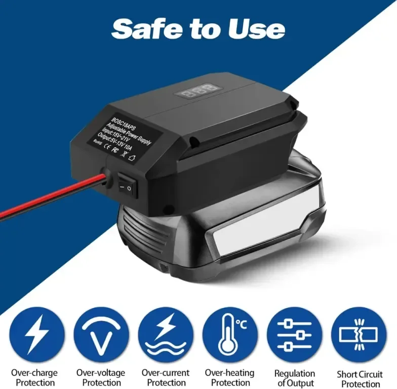 12V адаптер за батерия BOSCH 18V към 12V понижаващ преобразувател с конектор за запалка — снимка 4