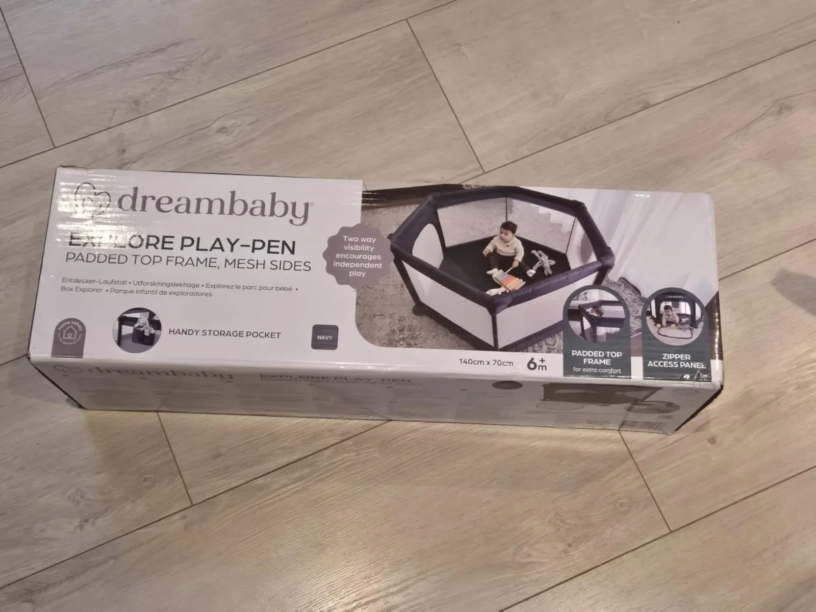 Dreambaby Explore Deluxe голяма кошара за игра, padded top frame, 140×140 см — снимка 8
