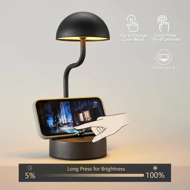Dreamholder 2 бр. безжична сензорна настолна лампа, 3 цветна, с плавно затъмняване, LED, 5000 mAh — снимка 3
