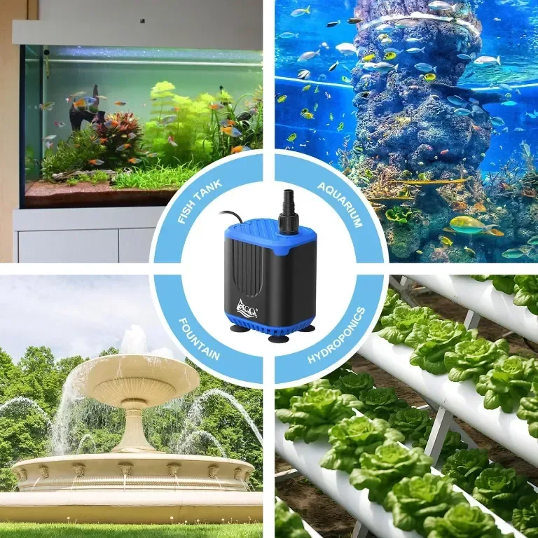 AQQA Потопяема водна помпа за аквариум, DC12V 900 л/ч с контролер, режим на захранване, 10W — снимка 5