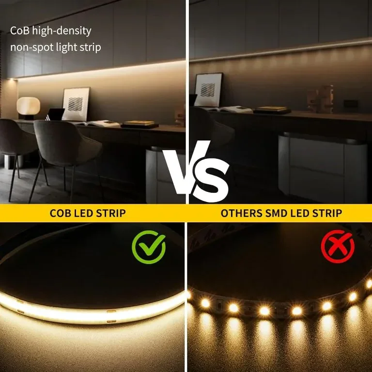 FUIQI COB LED лента 10M, димируеми безточкови LED ленти със смарт приложение и дистанционно, 8 мм — снимка 3