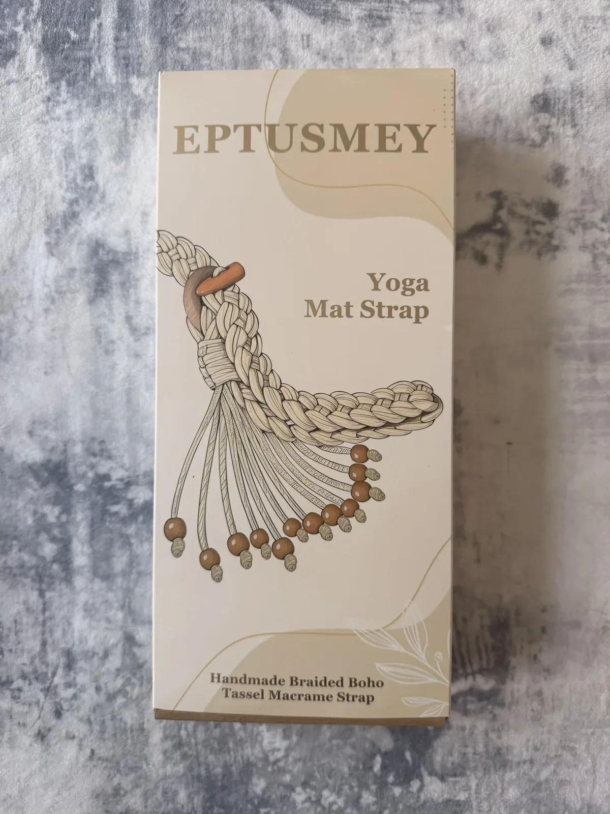 EPTUSMEY ръчно плетена каишка за йога постелка Boho с макраме мъниста и пискюли — снимка 8